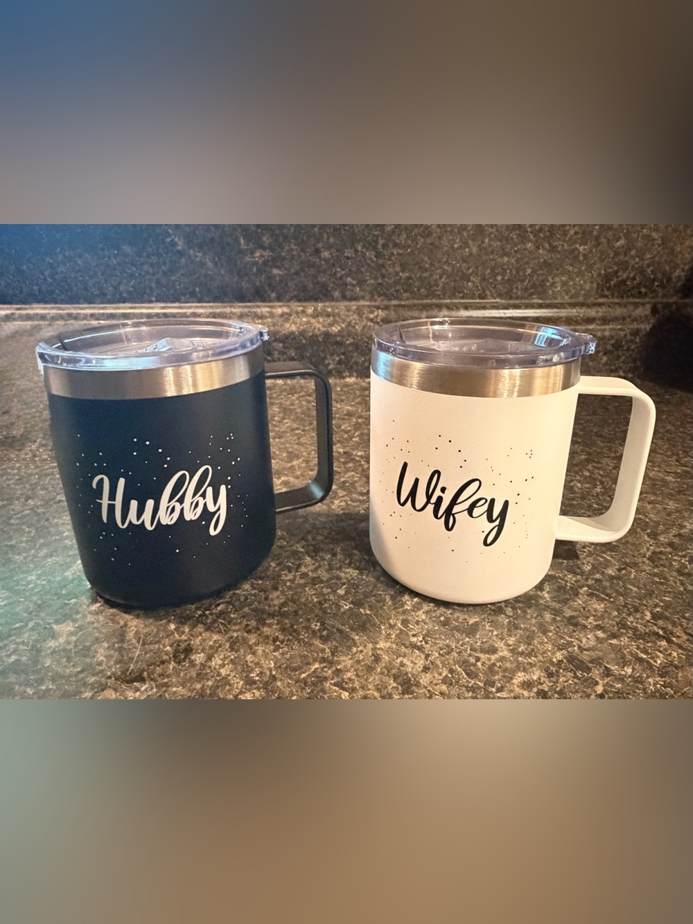 ✨NWOT✨Insulated Travel Mugs - Hubby & Wifey
